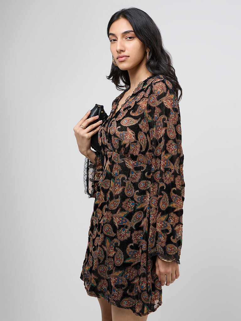 LOV Multicolour Paisley Print A-Line Dress - Image 3
