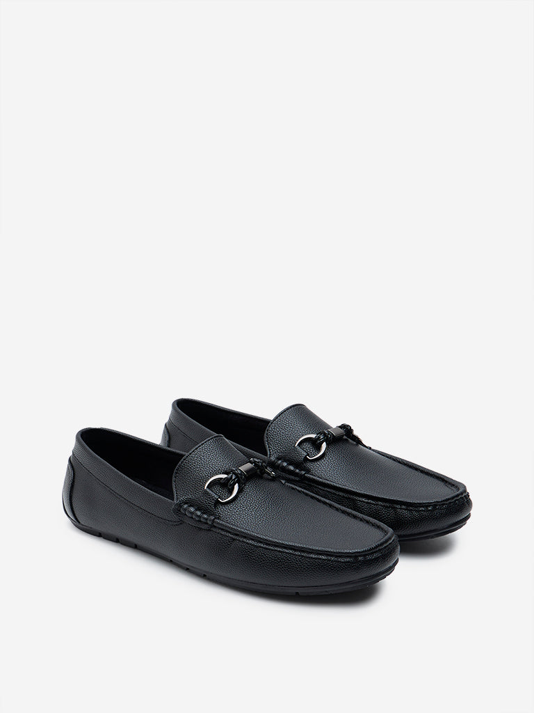 SOLEPLAY Black Metal Detailed Loafers - Image 2