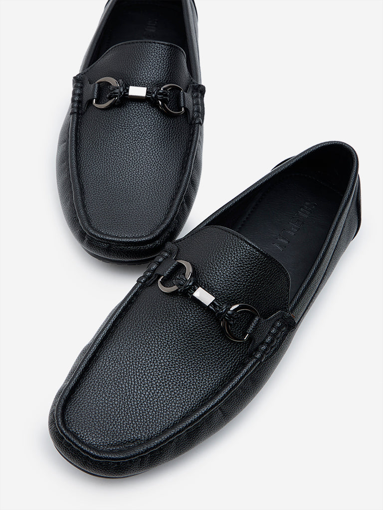 SOLEPLAY Black Metal Detailed Loafers - Image 3