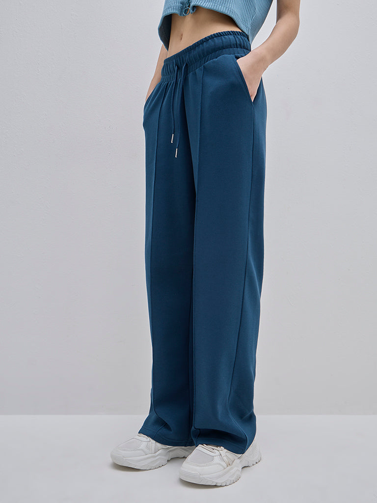 Studiofit Teal High-Rise Track Pants - Image 3