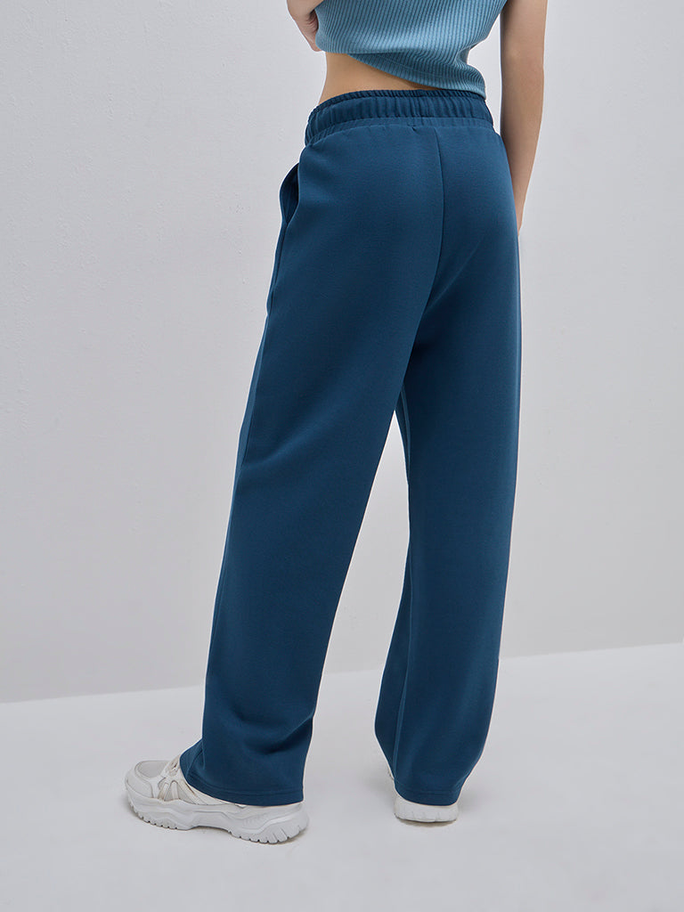 Studiofit Teal High-Rise Track Pants - Image 4