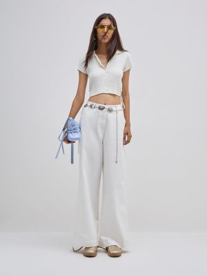 Nuon Off-White Straight-Fit High-Rise Jeans