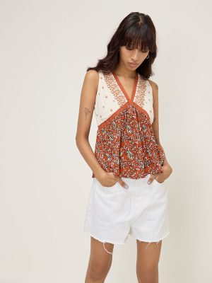 Bombay Paisley Rust Paisley Printed Top