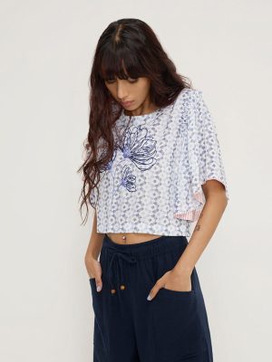 Bombay Paisley White Printed Top