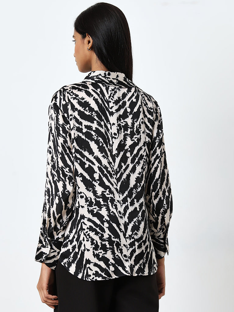 Wardrobe Black Abstract Design Shirt - Image 4