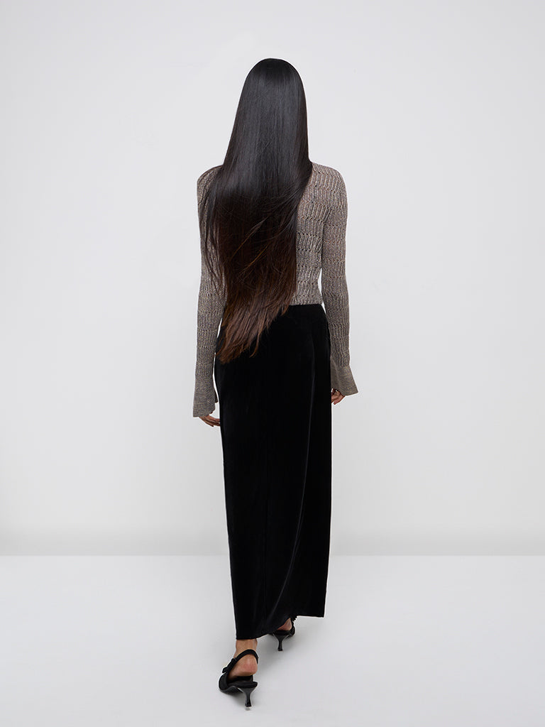 Wardrobe Black Slit-Detailed High-Rise Skirt - Image 4