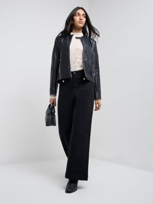 LOV Black Wide-Leg High-Rise Jeans
