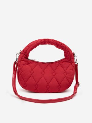 Westside Red Quilted Baguette-Style Sling Bag