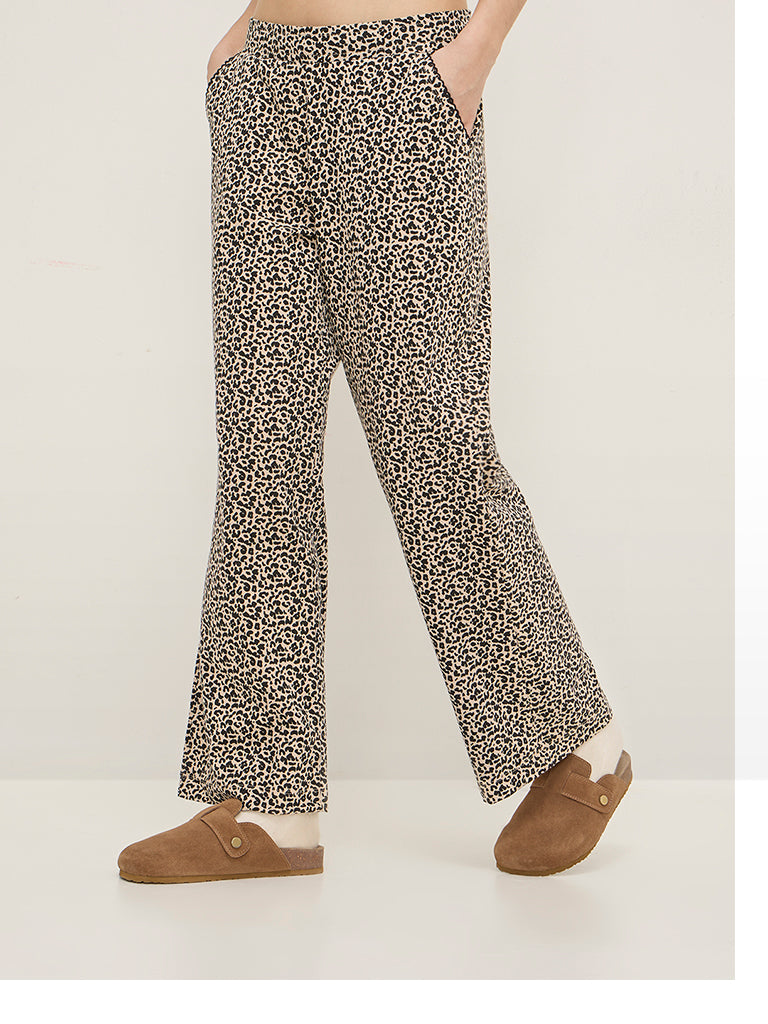 Superstar Black Animal Printed High-Rise Cotton-Blend Pants - Image 3