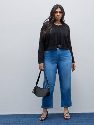 Gia Blue Washed Relaxed-Fit High-Rise Jeans