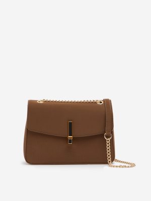 Westside Brown Textured Sling Bag