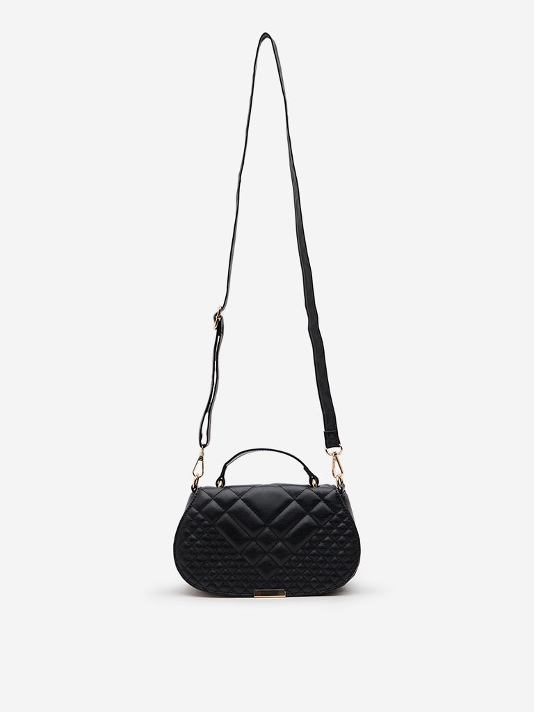 Westside Black Quilted Hand Bag
