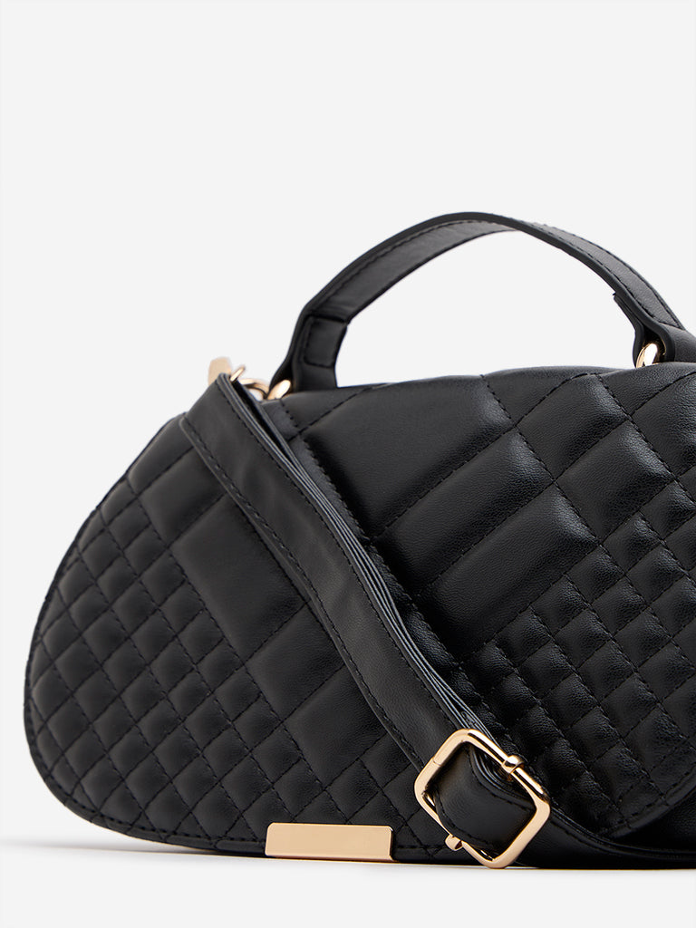 Westside Black Quilted Hand Bag - Image 3