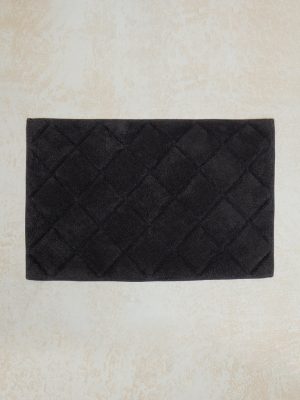 Westside Home Charcoal Diamond Design Non-Slip Bath Mat