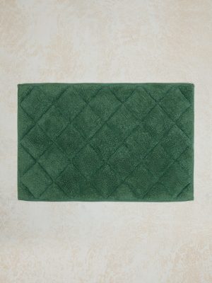 Westside Home Green Diamond Design Non-Slip Bath Mat