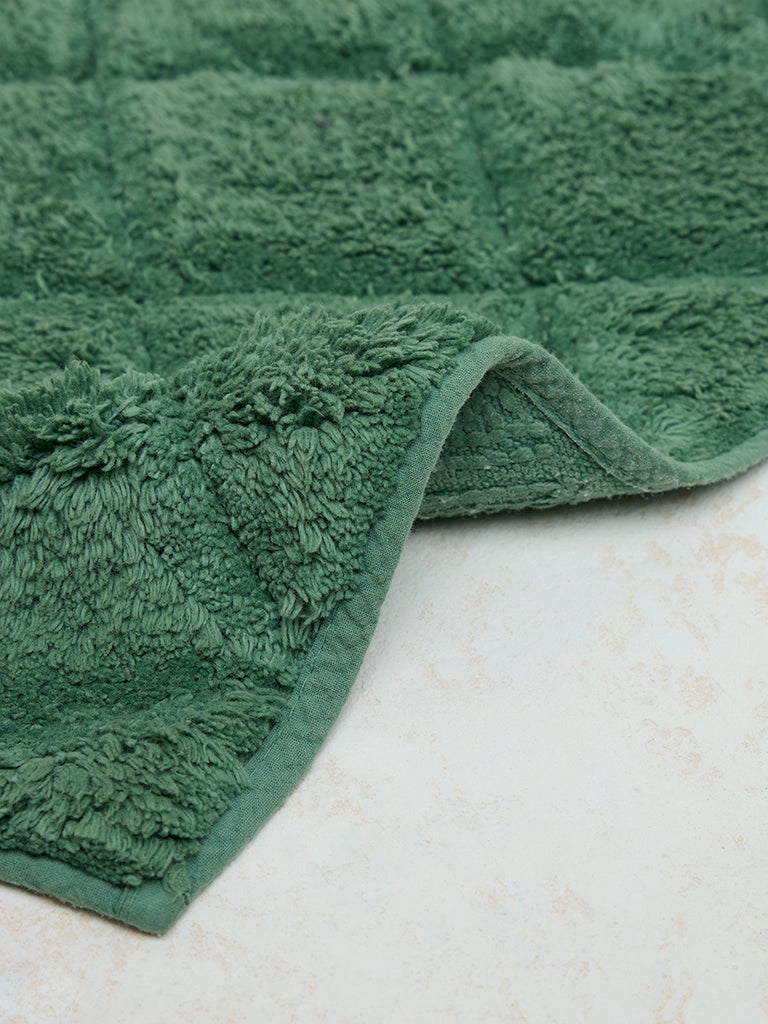 Westside Home Green Diamond Design Non-Slip Bath Mat - Image 2