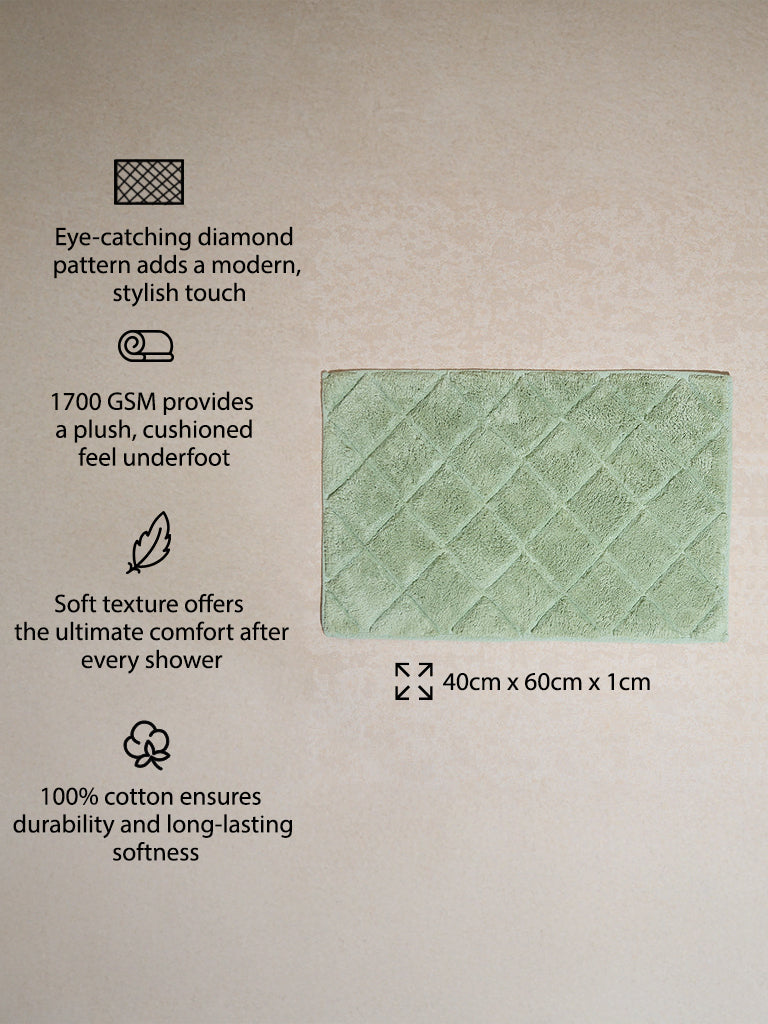 Westside Home Green Diamond Design Bath Mat - Image 3