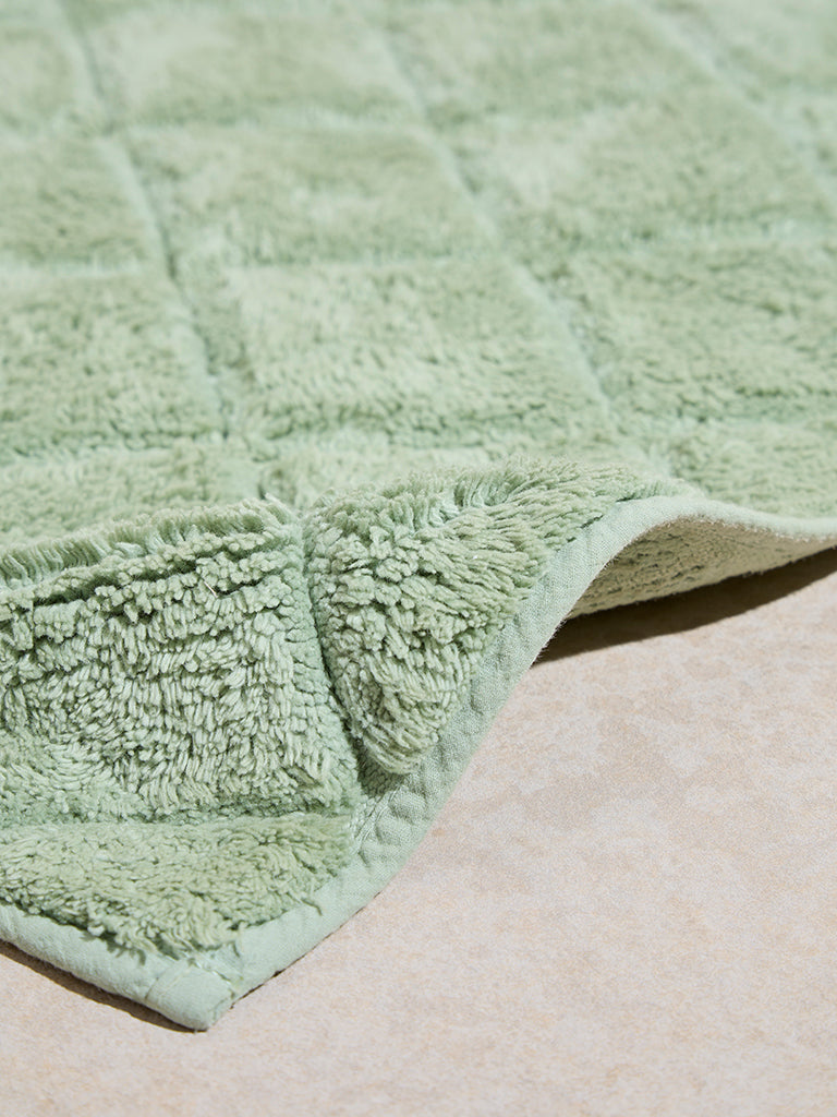 Westside Home Green Diamond Design Bath Mat - Image 2
