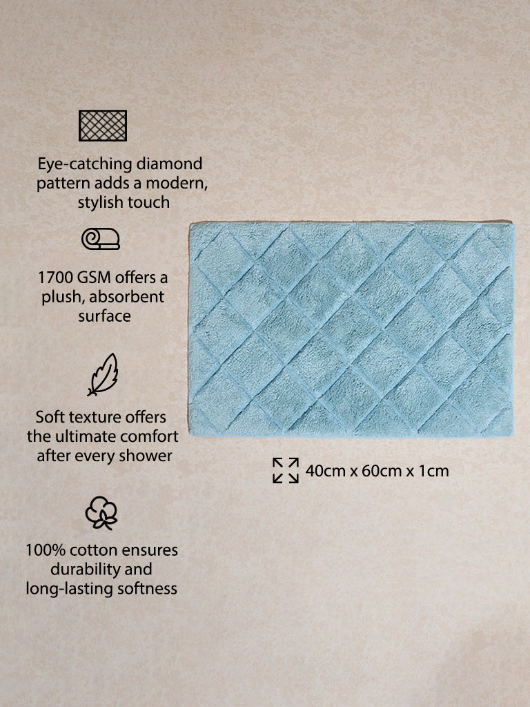 Westside Home Blue Diamond Design Bath Mat - Image 3