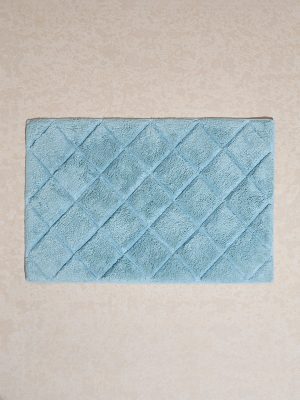 Westside Home Blue Diamond Design Bath Mat