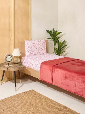 Westside Home Dusty Rose Single Bed Fleece Blanket