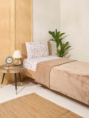 Westside Home Brown Single Bed Fleece Blanket