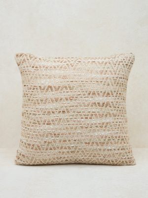 Westside Home Beige Chevron Woven Textured Cushion Cover