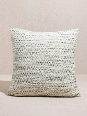 Westside Home Green Chevron Woven Textured Cushion Cover