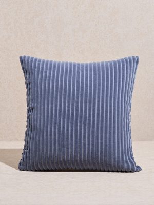 Westside Home Dusty Blue Self-Striped Corduroy Cushion Cover