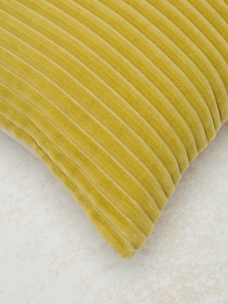 Westside Home Yellow Corduroy Cushion Cover - Image 4