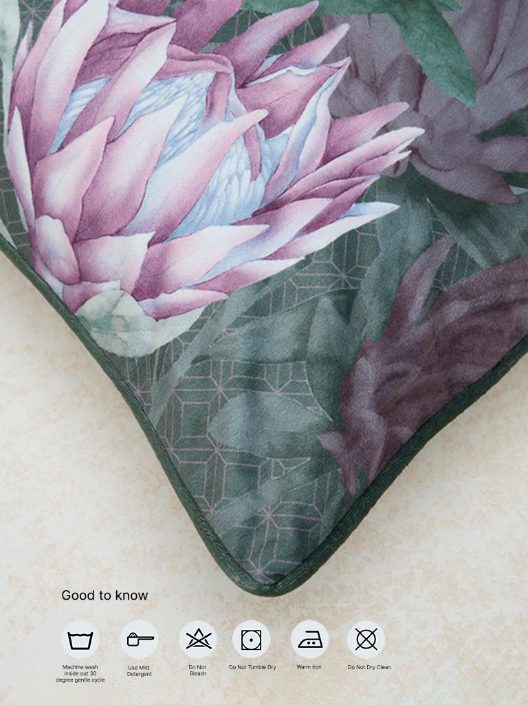 Westside Home Green Foliage Printed Cushion Cover - Image 5