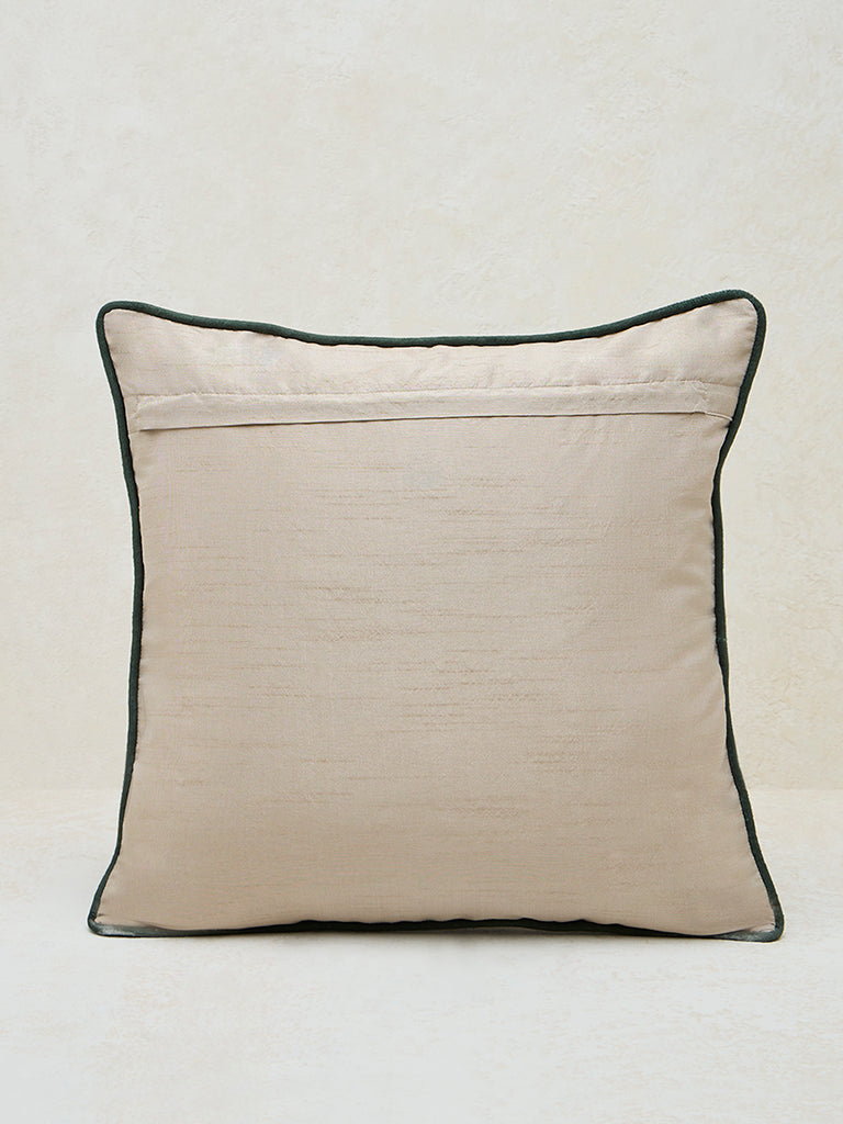 Westside Home Green Foliage Printed Cushion Cover - Image 2