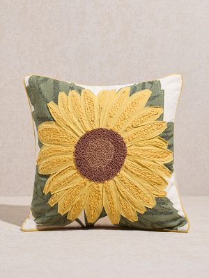 Westside Home Yellow Sunflower Design Cushion Cover