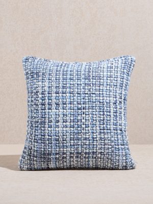 Westside Home Dusty Blue Woven Checkered Cushion Cover