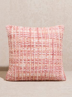 Westside Home Pink Woven Checkered Cushion Cover