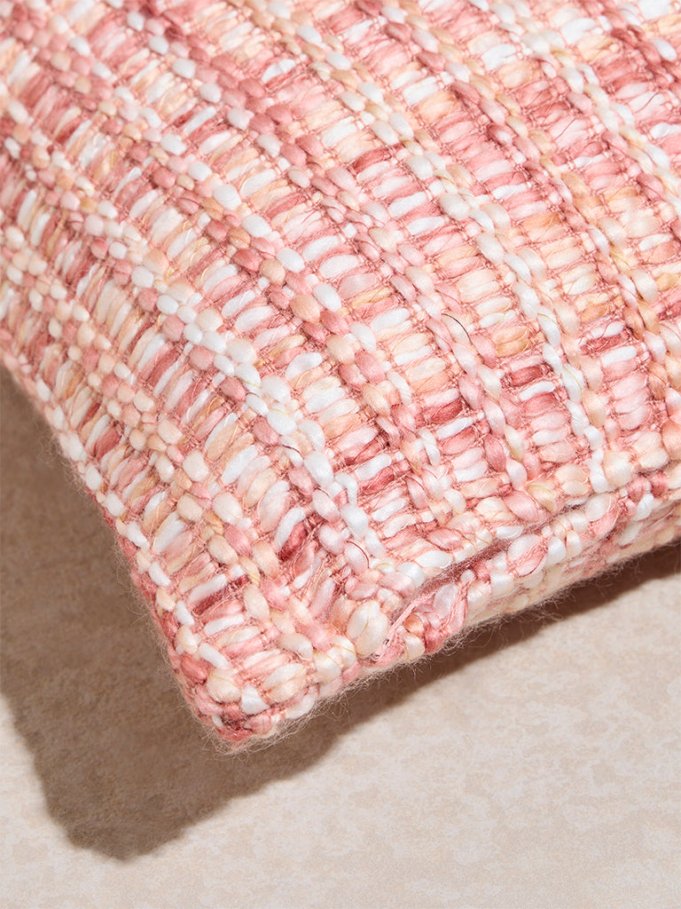 Westside Home Pink Woven Checkered Cushion Cover - Image 3