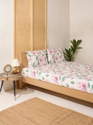 Westside Home Lilac Queen Bed Flat Sheet and Pillowcase Set