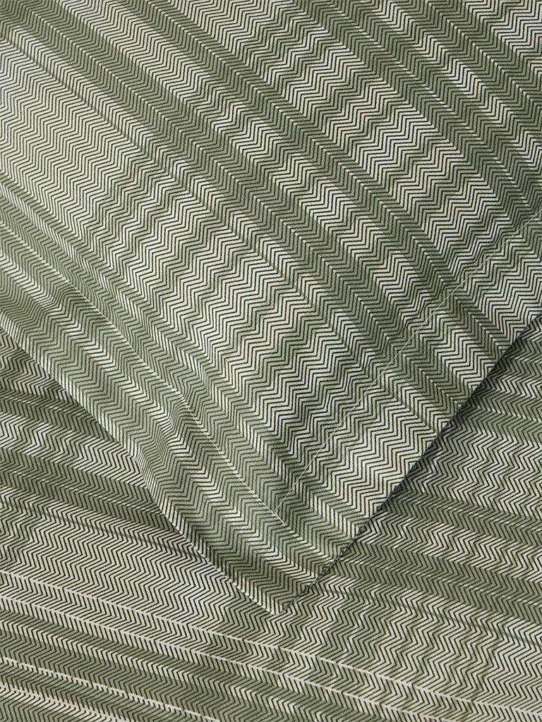 Westside Home Sage Checks Design Queen Bed Flat Sheet and Pillowcase Set - Image 3