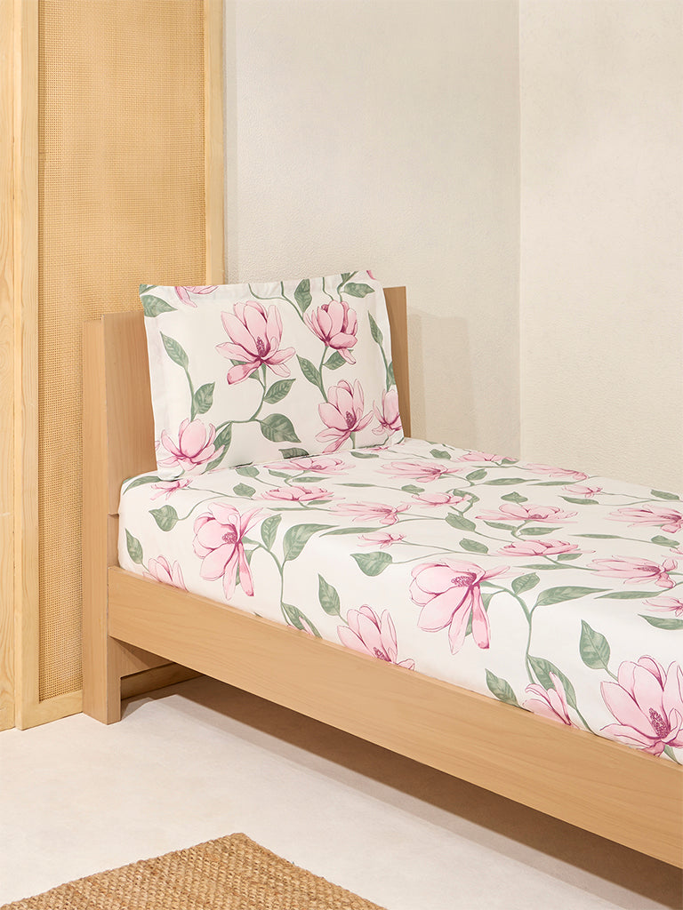 Westside Home Lilac Single Bed Flat Sheet and Pillowcase Set - Image 2