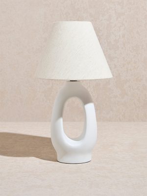 Westside Home White Oval Marble Lamp