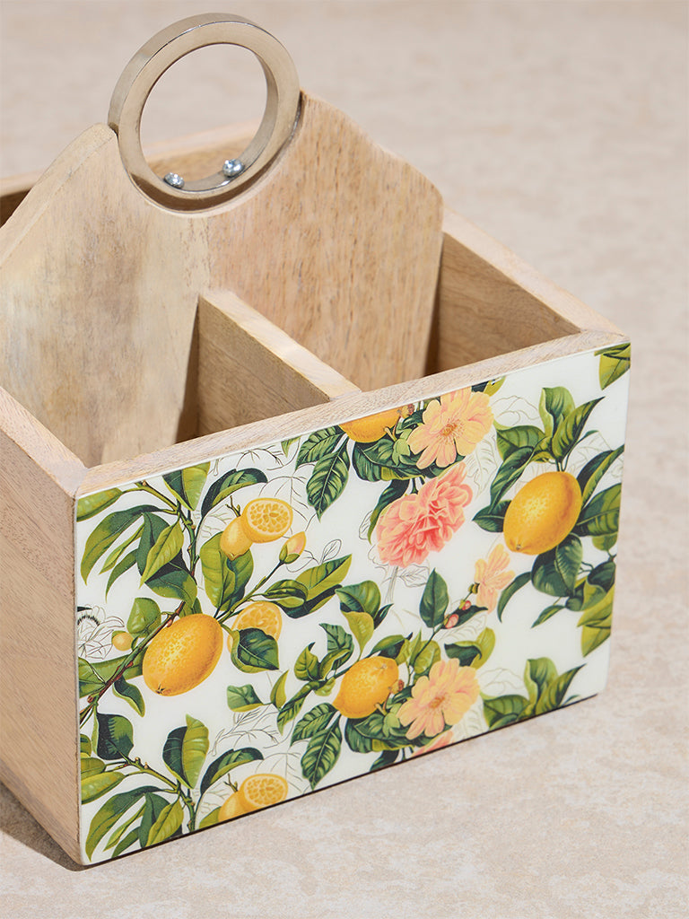 Westside Home Multicolour Lemon Patterned Caddy - Image 3