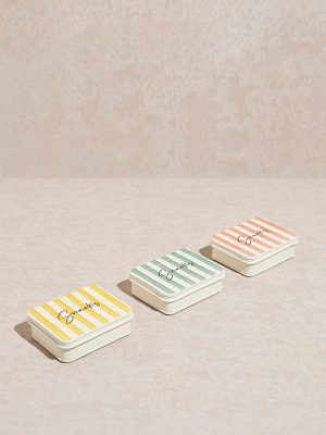 Westside Home Multicolour Stripe Printed Snacks Box (Set of 3)