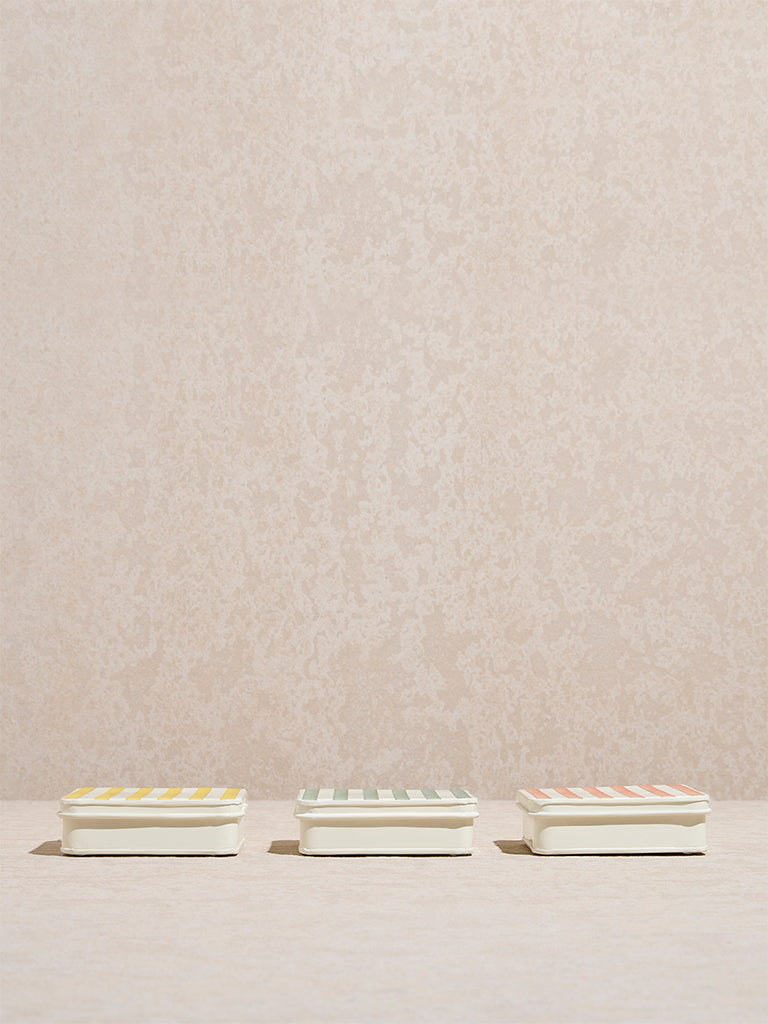 Westside Home Multicolour Stripe Printed Snacks Box (Set of 3) - Image 2