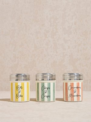 Westside Home Multicolour Stripe Printed Munchies Jar (Set of 3)