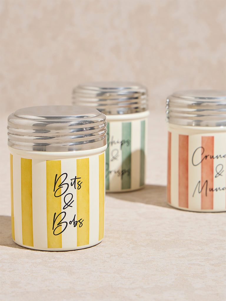 Westside Home Multicolour Stripe Printed Munchies Jar (Set of 3) - Image 3