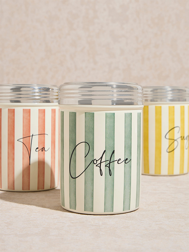 Westside Home Multicolour Stripe Printed Jar (Set of 3) - Image 3