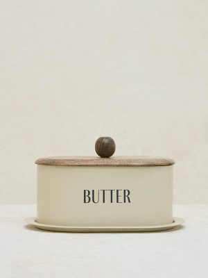 Westside Home Off-White Butter Dish