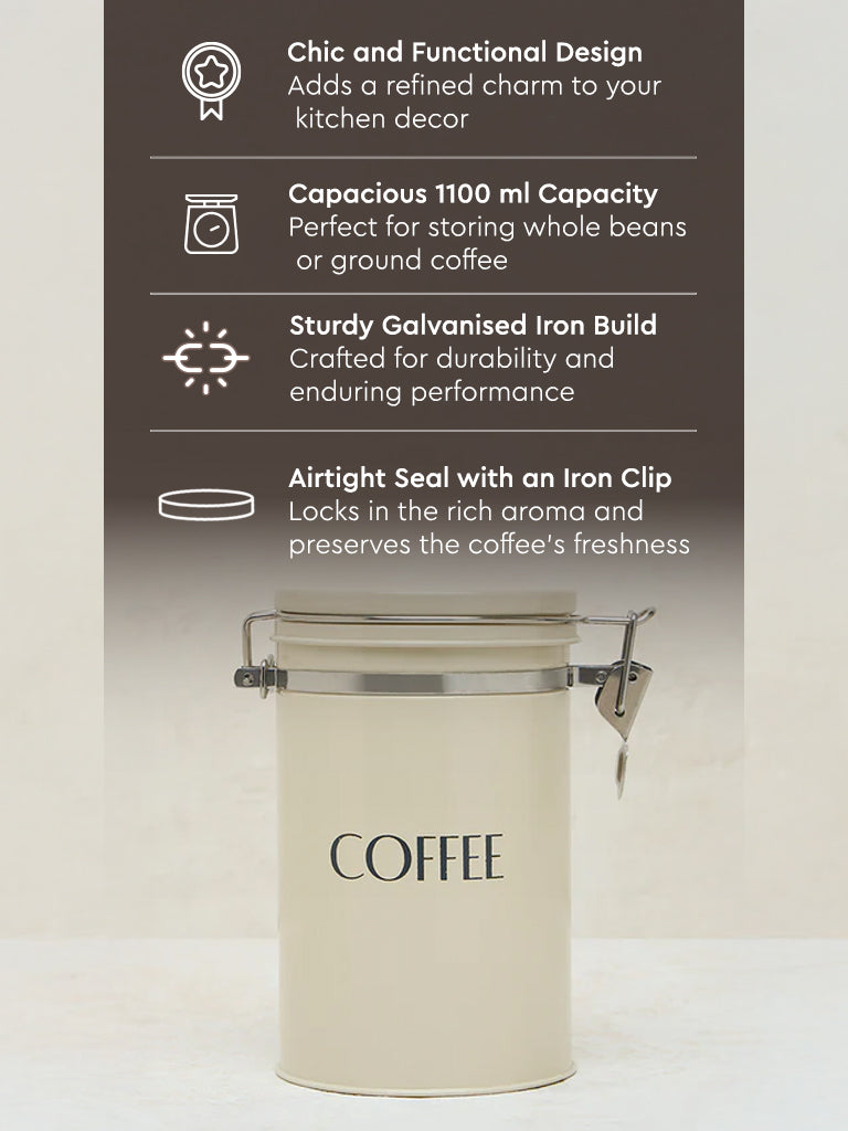 Westside Home Off-White Coffee Canister - Image 3