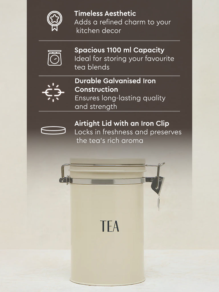 Westside Home Off-White Tea Canister - Image 3