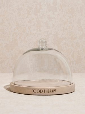 Westside Home Clear Glass Cloche with Wooden Base